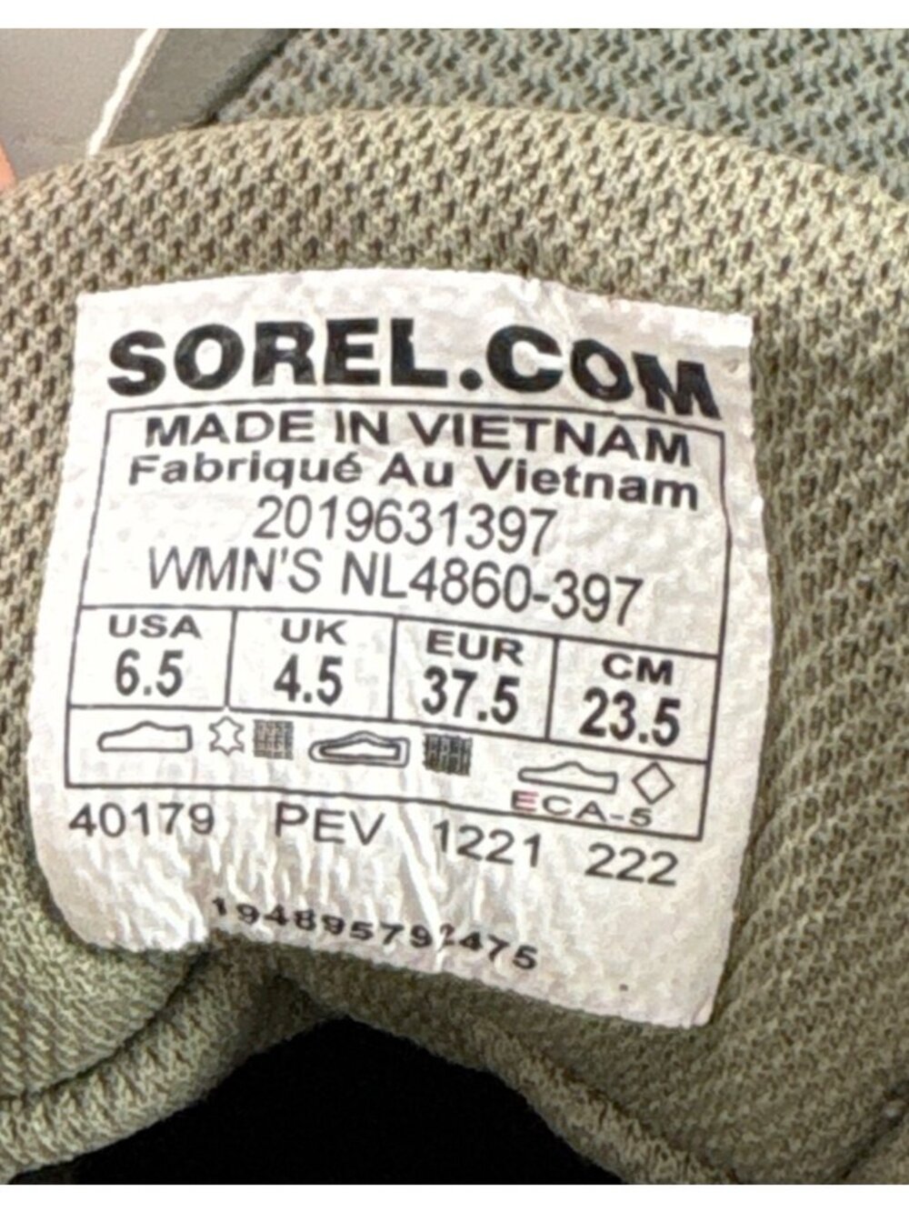 Sorel Women's Lace-Up Sneakers Size 6.5 Green Mesh Athletic Shoes Rubber Soles - Picture 4 of 5